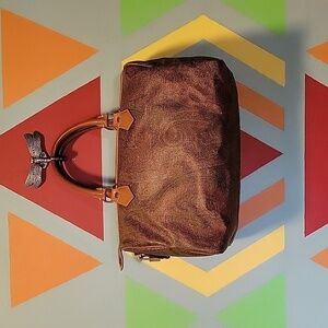 Etro Milano Vintange Paisley Print  Boston Handbag With Lock & 2 Keys